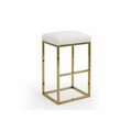 Bromas Valerie Bar Stool Chair, PU Leather Upholstered Seat Backless Design Architectural Goldtone, White BR2826811